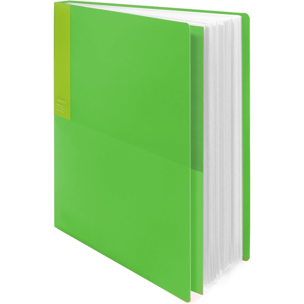 image:imageKokuyo 20Pocket Binder with Plastic Sleeves Transparent A4 Art Portfolio Folder with Clear Sheet Protectors 40 Pages of Presentation Display Book Japan Import CTRAC20TLight Green