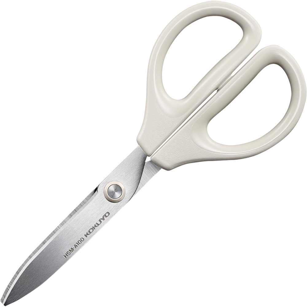 image:imageKokuyo 3 Pack 7 Scissor All purpose with Hybrid Arch Stainless Steel Blade Pastel Pink Blue White Sharper Cutting Performance Heavy Duty Cutter for Office Home School Craft Supplies HSMA100Offwhite