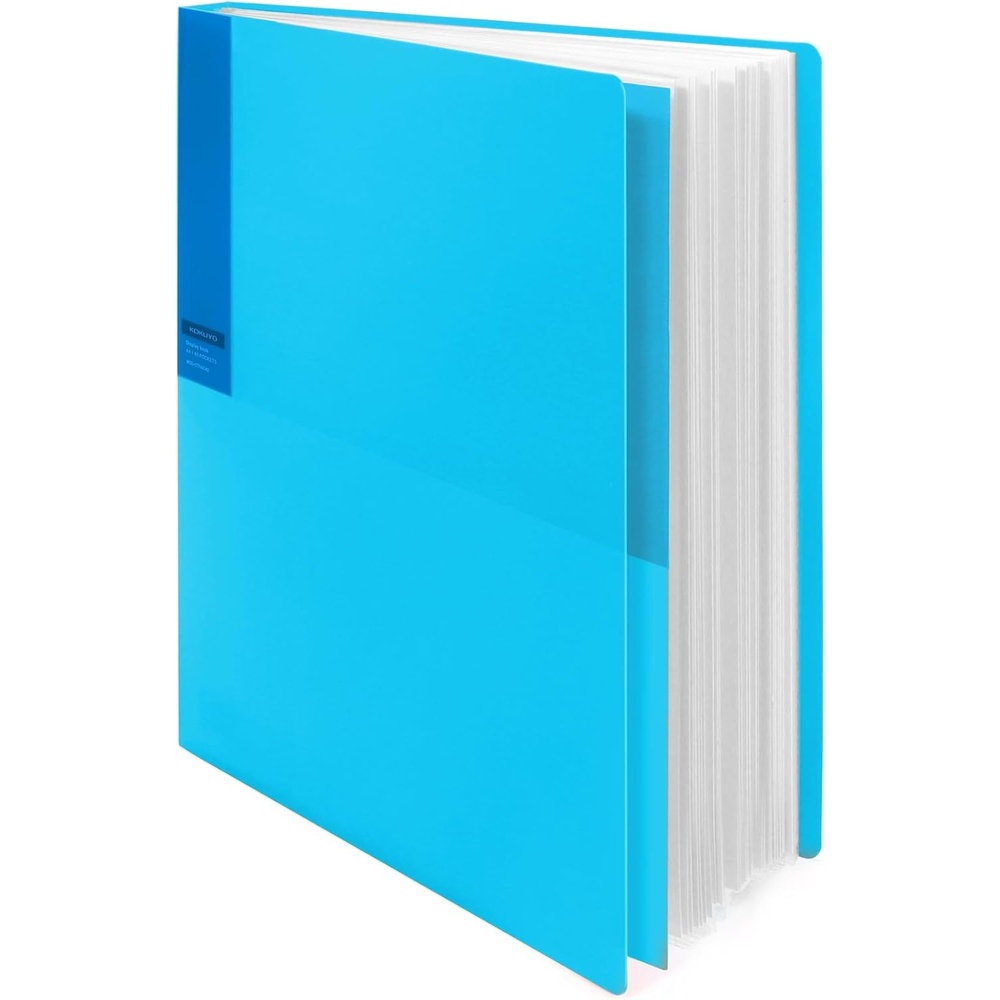 image:imageKokuyo 40Pocket Binder with Plastic Sleeves Light Green A4 Art Portfolio Folder with Clear Sheet Protectors 80 Pages of Presentation Display Book Japan Import CTRAC40LGLight Blue