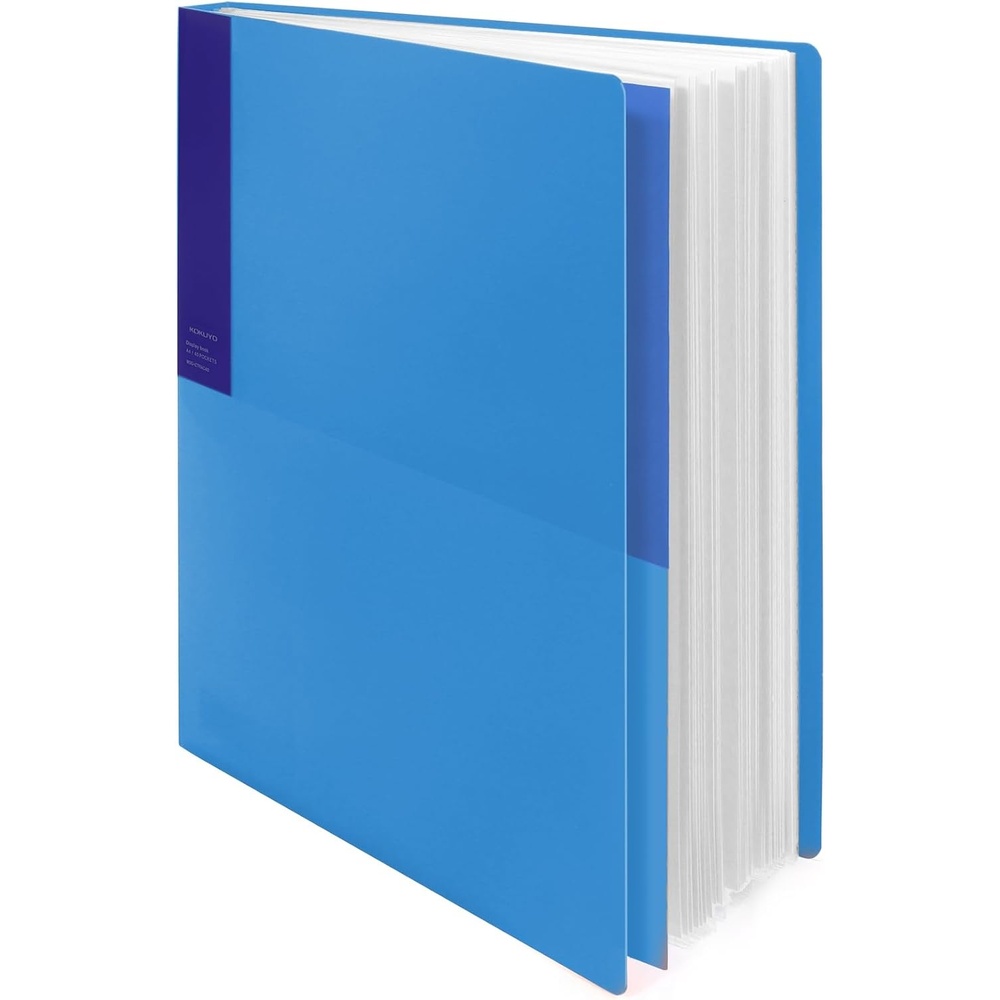 image:imageKokuyo 40Pocket Binder with Plastic Sleeves Light Green A4 Art Portfolio Folder with Clear Sheet Protectors 80 Pages of Presentation Display Book Japan Import CTRAC40LGBlue