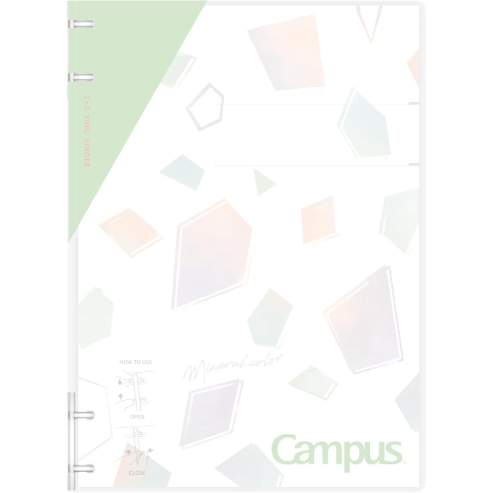 image:imageKokuyo Campus Refillable Notebook B5 2x2 Slim Ring Binder Notebook with Customizable Title Page 40 Sheets Capacity Suitable for 26 Holes Loose Leaf Paper Mineral Color Sheer Purple LeNP704L1VPistachio Green
