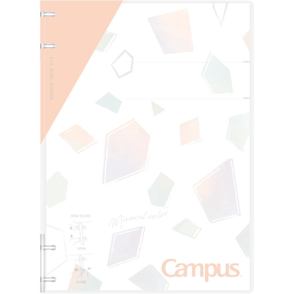 image:imageKokuyo Campus Refillable Notebook B5 2x2 Slim Ring Binder Notebook with Customizable Title Page 40 Sheets Capacity Suitable for 26 Holes Loose Leaf Paper Mineral Color Sheer Purple LeNP704L1VApricot Pink