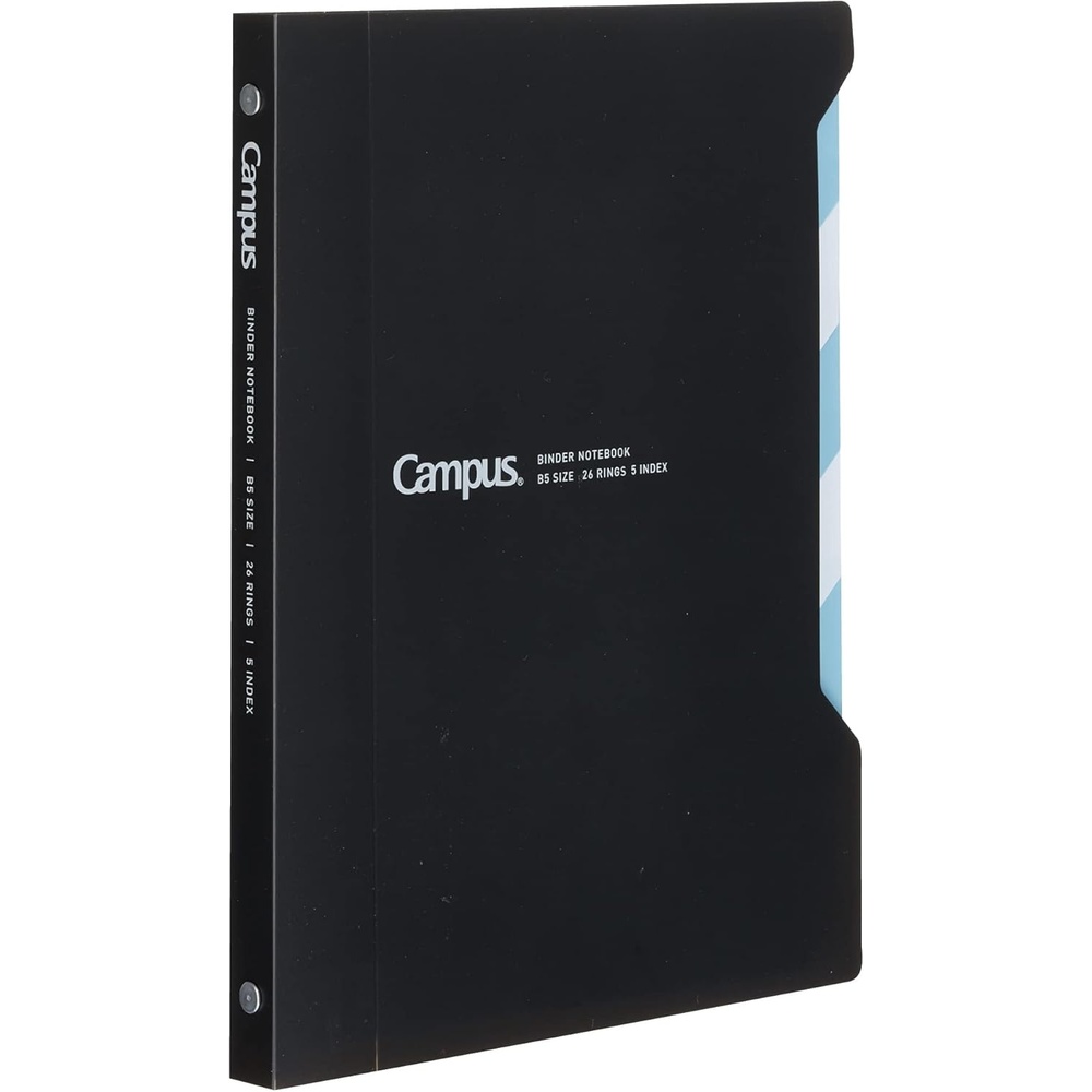 image:imageKokuyo Campus Slide Binder with 5 Tab Dividers Slim Type B5 26 Holes Up to 65 Sheets Black Japan Import RUP737DBlack
