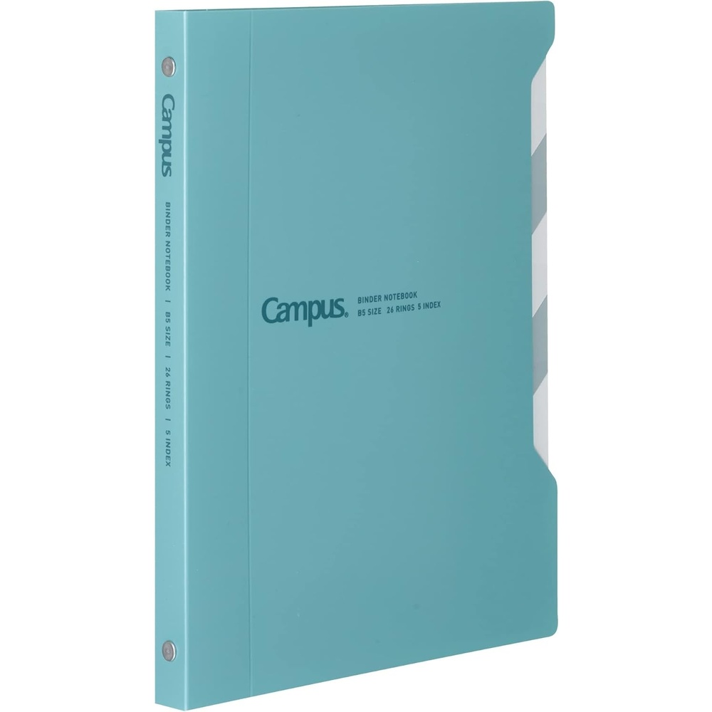 image:imageKokuyo Campus Slide Binder with 5 Tab Dividers Slim Type B5 26 Holes Up to 65 Sheets Black Japan Import RUP737DLight Blue