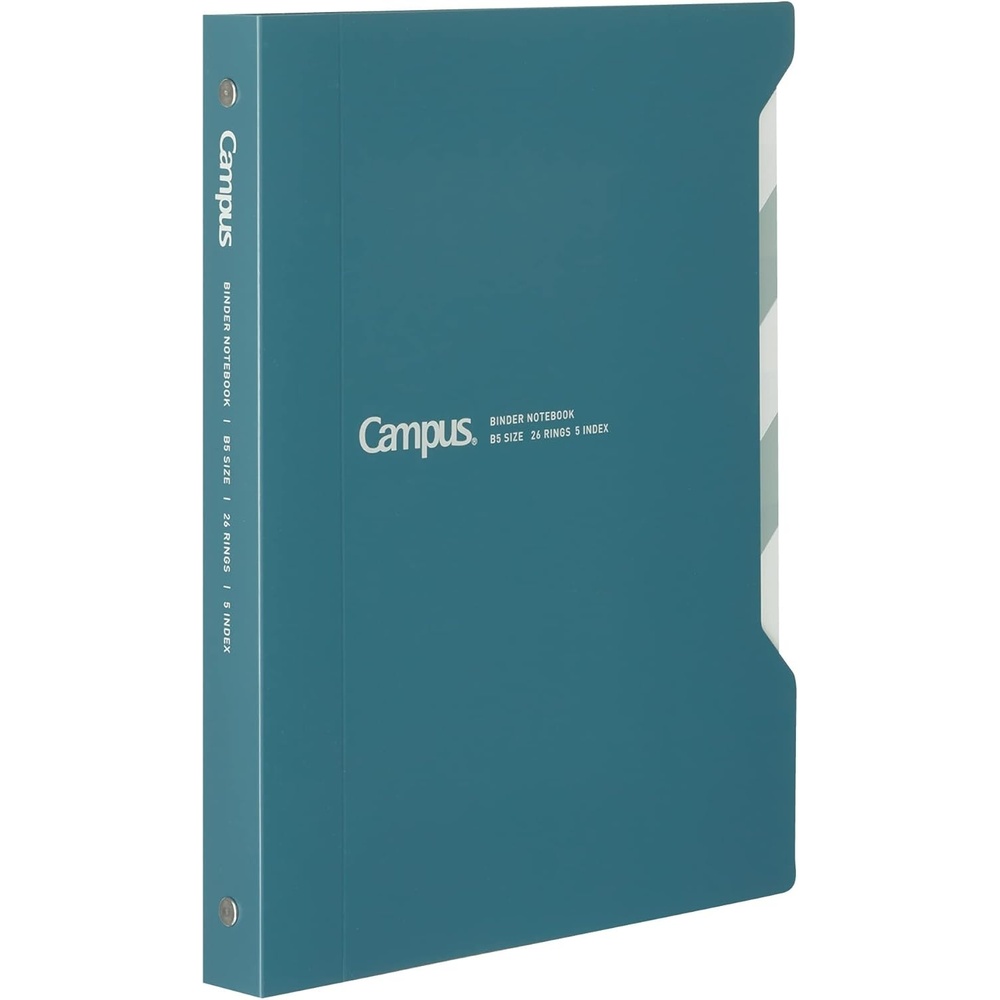 image:imageKokuyo Campus Slide Binder with 5 Tab Dividers Slim Type B5 26 Holes Up to 65 Sheets Black Japan Import RUP737DNavy Blue
