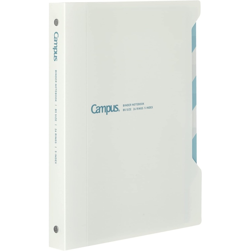 image:imageKokuyo Campus Slide Binder with 5 Tab Dividers Slim Type B5 26 Holes Up to 65 Sheets Black Japan Import RUP737DWhite