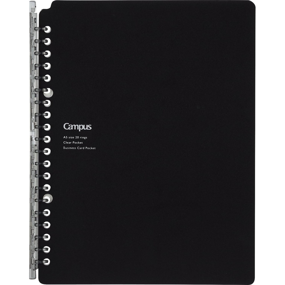 image:imageKokuyo Campus Smart Ring Binder A5 Black Refillable Binder Notebook 20 Holes with 10 Extra LooseLeaf Paper Up to 25 Filler Papers for Work amp Study Japan Import RUSP131D