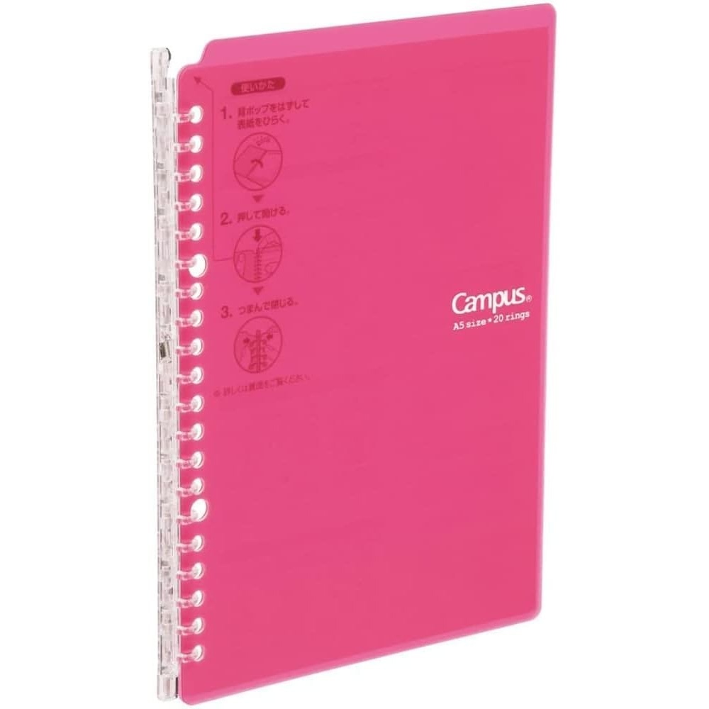 image:imageKokuyo Campus Smart Ring Binder A5 Pink Refillable Binder Notebook 20 Holes with 10 Extra LooseLeaf Paper Up to 25 Filler Papers for Work amp Study Japan Import RUSP130P