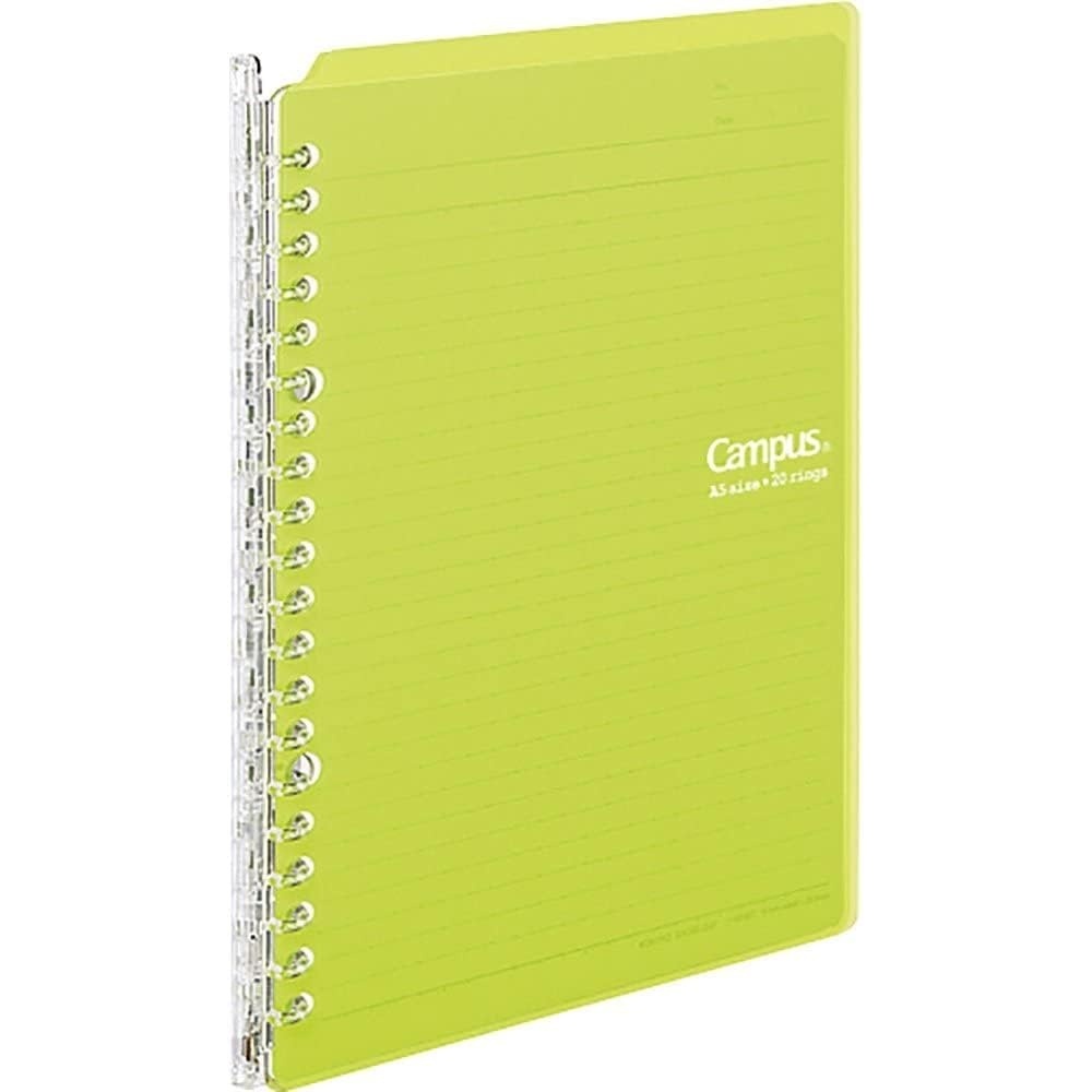 image:imageKokuyo Campus Smart Ring Binder A5 Yellow Green Refillable Binder Notebook 20 Holes with 10 Extra LooseLeaf Paper Up to 25 Filler Papers for Work amp Study Japan Import RUSP130YG
