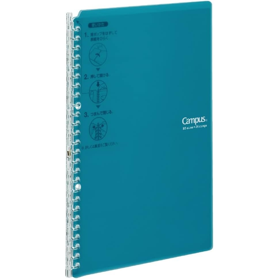 image:imageKokuyo Campus Smart Ring Binder B5 Blue Green Refillable Binder Notebook 26 Holes with 10 Extra LooseLeaf Paper Up to 25 Filler Papers for Work amp Study Japan Import RUSP700BG