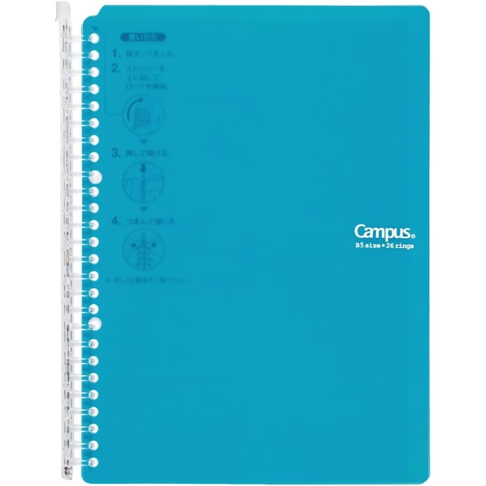 image:imageKokuyo Campus Smart Ring Binder B5 Blue Green Refillable Binder Notebook 26 Holes with 10 Extra LooseLeaf Paper Up to 60 Filler Papers for Work amp Study Japan Import RUSP706BG