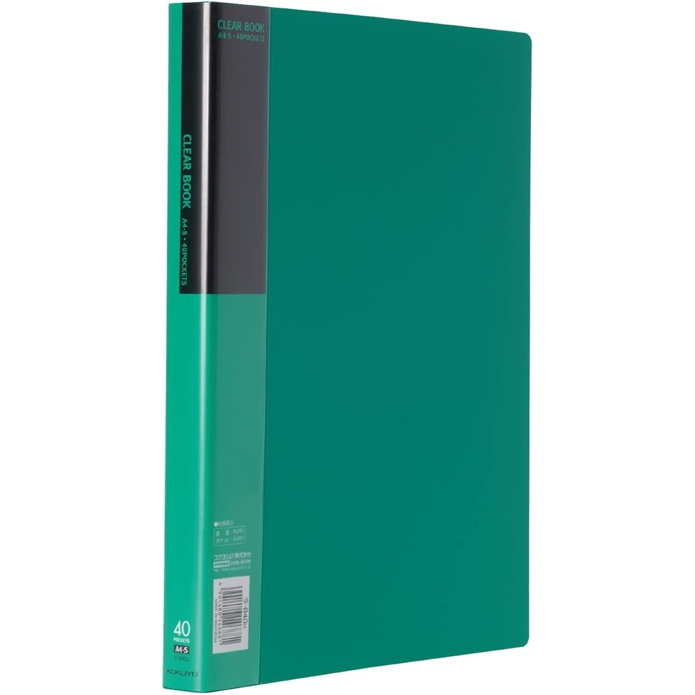 image:imageKokuyo File Clear Book Display Book Presentation Binder with Plastic Sleeves 40Pocket Bound Art Portfolio Folder Sheet Protector for Artwork and Document A4 Yellow Japan Import RAB40YGreen