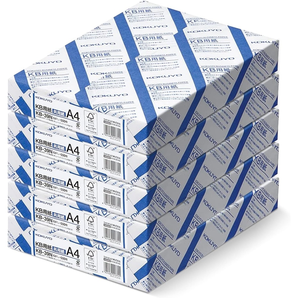 image:imageKokuyo Letter Size 85 x 11 inches KB Paper 1 Ream 500 Sheets 80 Bright White Copy Printer Paper in OfficeSchoolHome 17 lb64gsm Perfect for Printing FSC Certified KBL31TNA4 83 x 117 in