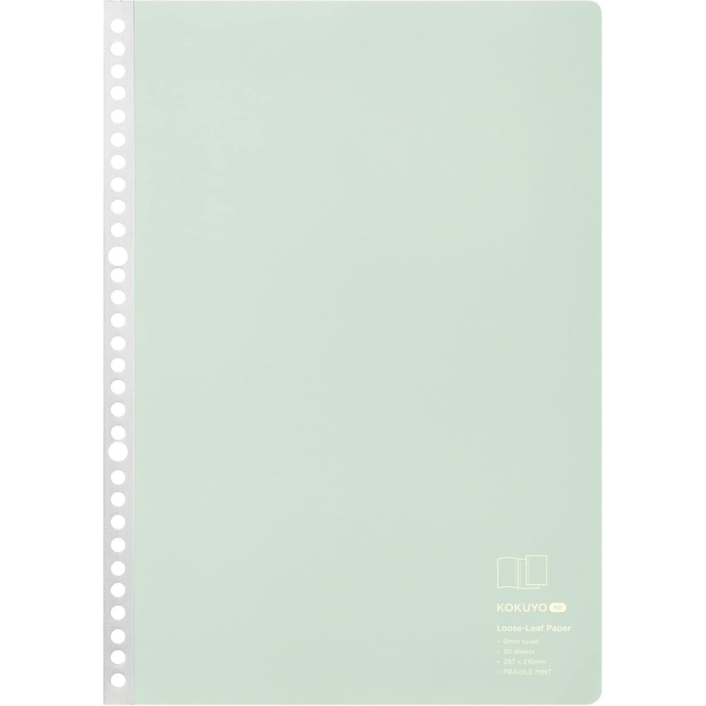 image:imageKokuyo Me Loose Leaf Paper for Binders Notebook Type A4 6mm Ruled 30 Holes 43 Lines 50 Sheets Japan Import KMELP916BLGA4