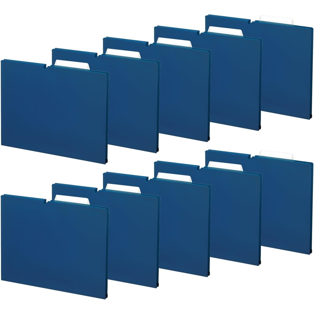 image:imageKokuyo NEOS A4 File Folders 12 Inches 30 mm Depth 3 Side Binding PP Type with A Customizable Tab 10 Pack of Navy Japan Import A4PNEF30DBX10Navy