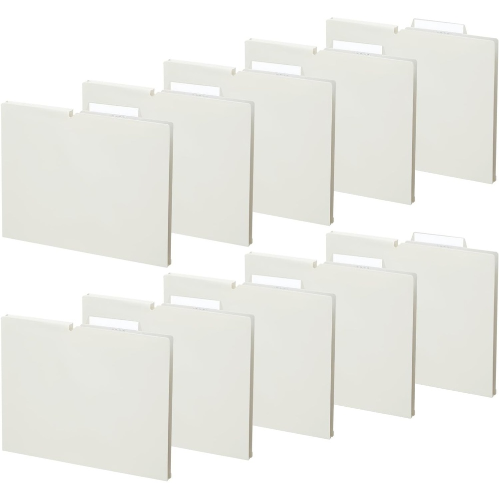 image:imageKokuyo NEOS A4 File Folders 12 Inches 30 mm Depth 3 Side Binding PP Type with A Customizable Tab 10 Pack of Navy Japan Import A4PNEF30DBX10Off White