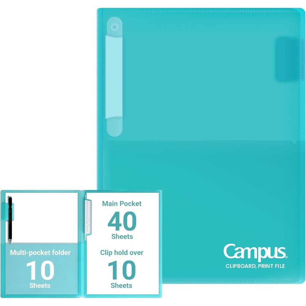 image:imageKokuyo Portfolio Folder with Pockets Folder for Paper OrganizationHeavy Duty Pocket Folder Fits US Letter amp A4Flip amp Write SurfaceDualPurpose Clip amp Pocket DesignFUCEH755MLight Blue