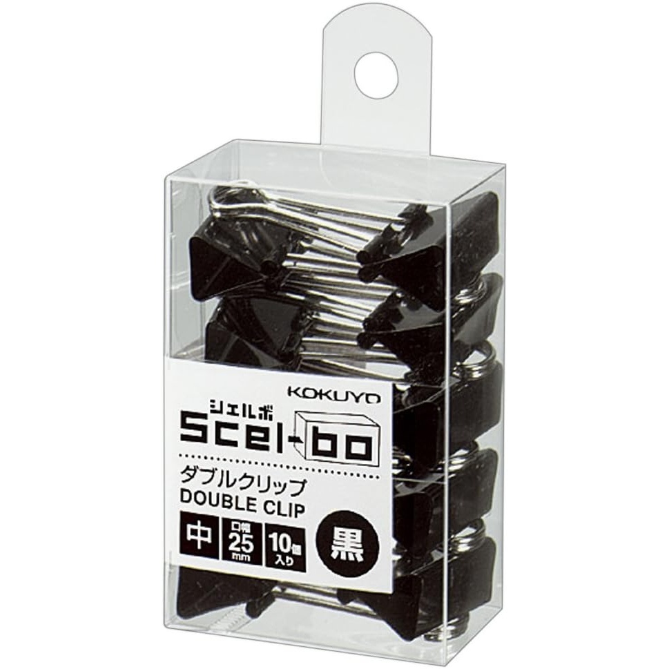 image:imageKokuyo Scelbo Small Binder Clips 098 inches 25 mm Width 60 Sheets Capacity 10 Pcs Black Japan Import KURIJ35DBlack