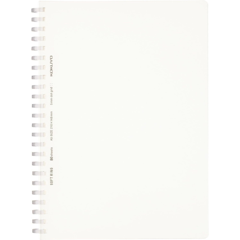 image:imageKokuyo Spiral Dotted Notebook 83 x 58 Business Journal A5 Soft Ring Notebooks with 5mm Dot Grid 80 Perforated Sheets Clear 1 Subject Notebook Note Taking for Work Japan ImportSUSV538WTTA5