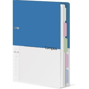 KOKUYO 5 Subject Spiral Notebook Journal, Campus 110 Sheets A4 Refillable Notebook with Dividers Tabs, College Ruled Binder Notebook for Work School Note taking, Blue(Blue)