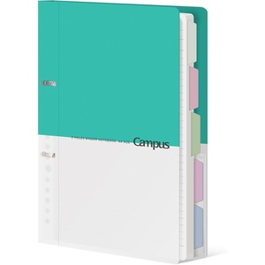 KOKUYO 5 Subject Spiral Notebook Journal, Campus 110 Sheets A4 Refillable Notebook with Dividers Tabs, College Ruled Binder Notebook for Work School Note taking, Blue(Light Blue)