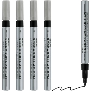KOKUYO Alcohol Resistant Laboratory Markers, 5 Red Permanent Freezer Lab Pens with 0.6mm Fine Point Tip, Designed for Industrial, Lab and Hospital Use, Japan Import(Black)