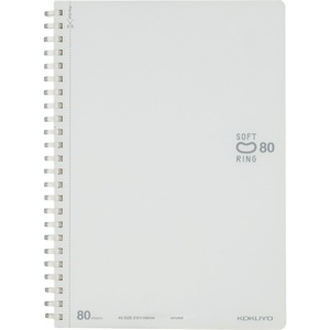 KOKUYO Blank Spiral Notebook, 8.3” x 5.8” Business Unruled Journal A5 Soft Ring Notebooks, 80 Perforated Sheets, Plain Sketchbook for Drawing, White Soft PP Cover. Japan Import (SU-SV338BT-W)