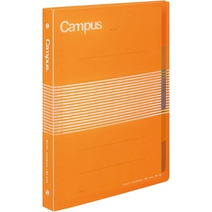 KOKUYO Campus B5 Slide Binder Notebook with 5 Tab Dividers, PP Cover, 26 Hole, 100 Sheets Capacity, Orange, Japan Import (RU-P334NYR)(Orange)
