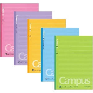 KOKUYO Campus Composition Notebooks, 5 Pack Semi-B5 Comp Book with B 6mm Ruled, 30 Sheets, Classic School Lined Notebook, Journal Notebook for Women Work Study Note Taking (NO-3CBNx5)