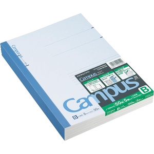 KOKUYO Campus Notebook, A 6mm(0.24in) Ruled, B5, 50 Sheets, Blue, 5 Pack, Japan Import