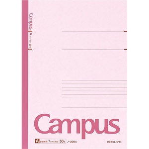 KOKUYO Campus Notebook, A 7mm Ruled, A4, 50 Sheets, 35 Lines, Pink, Japan Import (NO-205A)