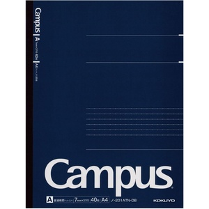 KOKUYO Campus Notebook, Business Type, Dot B 6mm Ruled, A5, 50 Sheets, 30 Lines, Navy Cover, Japan Import (NO-105BT-DB)(A4)