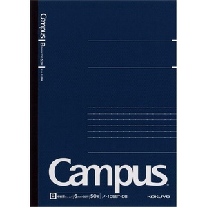 KOKUYO Campus Notebook, Business Type, Dot B 6mm Ruled, A5, 50 Sheets, 30 Lines, Navy Cover, Japan Import (NO-105BT-DB)(A5)
