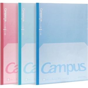 KOKUYO Composition Notebooks, 3 Pack Campus B5 Comp Book with Dotted College Ruled, 40 Sheets, School Lined Notebook in Mofu Animal, Cute Journal for Women Girls Work Study Note Taking(Blue/Green/Pink)