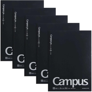 KOKUYO Composition Notebooks, 5 Pack Campus Semi-B5 Comp Book with Dot A 7mm Ruled, 30 Sheets, School Lined Notebook Spy x Family Limited Edition, Journal Notebook for Women Work Study Note Taking(Black (Sliver))