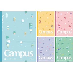 KOKUYO Composition Notebooks, 5 Pack Campus Semi-B5 Comp Book with Dot A 7mm Ruled, 30 Sheets, School Lined Notebook Spy x Family Limited Edition, Journal Notebook for Women Work Study Note Taking(Snack Motif)