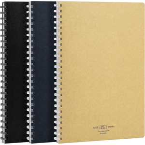 KOKUYO D Shaped Soft Ring Notebook, 7mm Rule, 25 Lines, 80 Sheets, A5, Natural Style, Set of Black, Beige, Navy (SU-SV638A)(A5 80 Sheets)