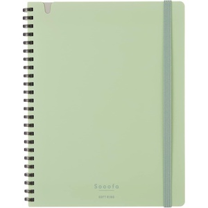 KOKUYO Graph Journal Notebook, Sooofa 7.2” x 5.5” Soft Ring Notebook for Women 4mm Grid Ruled, 80 Perforated Sheets, Pink, B6 Notebook for Work Journals for Writing. Japan Import (SU-SV748S4-P)(Green)