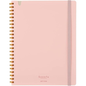 KOKUYO Graph Journal Notebook, Sooofa 7.2” x 5.5” Soft Ring Notebook for Women 4mm Grid Ruled, 80 Perforated Sheets, Pink, B6 Notebook for Work Journals for Writing. Japan Import (SU-SV748S4-P)(Pink)