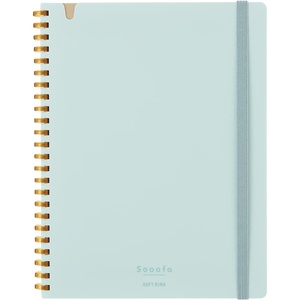 KOKUYO Graph Journal Notebook, Sooofa 7.2” x 5.5” Soft Ring Notebook for Women 4mm Grid Ruled, 80 Perforated Sheets, Pink, B6 Notebook for Work Journals for Writing. Japan Import (SU-SV748S4-P)(Light Blue)