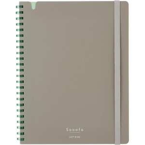 KOKUYO Graph Journal Notebook, Sooofa 7.2” x 5.5” Soft Ring Notebook for Women 4mm Grid Ruled, 80 Perforated Sheets, Pink, B6 Notebook for Work Journals for Writing. Japan Import (SU-SV748S4-P)(Dark Gray)