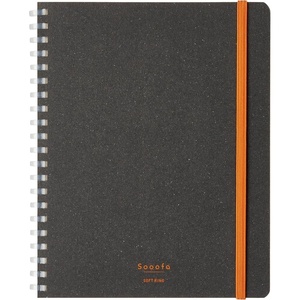 KOKUYO Graph Journal Notebook, Sooofa 7.2” x 5.5” Soft Ring Notebook for Women 4mm Grid Ruled, 80 Perforated Sheets, Pink, B6 Notebook for Work Journals for Writing. Japan Import (SU-SV748S4-P)(Black)