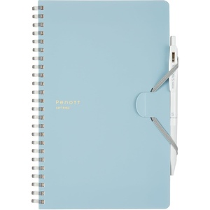 KOKUYO Grid Spiral Journal Notebook, Penott B6 Soft Ring Graph Paper Notebook with 70 Smooth Sheets, 4.1” x 7.2” Small Journaling Notebook with Plastic Hardcover, White, Japan Import. (SU-SP147S5-W)(Blue)