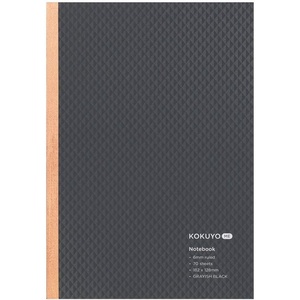 KOKUYO ME Composition Notebook, 1 Pack B6 Comp Book with B 6mm Ruled, 70 Sheets, School Lined Notebook in Grayish Black, Journal Notebook for Women Work Study Note Taking. Japan Import (KME-NB668DM)