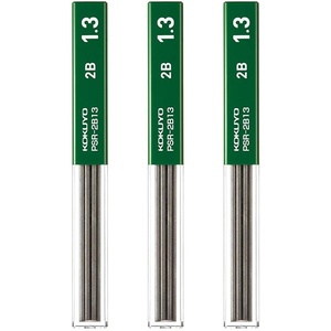 KOKUYO Mechanical Pencil Lead, 1.3mm 2B (PSR-2B13-1P) 10 Leads- 3 Pack
