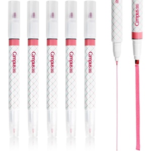 KOKUYO Pastel Highlighters, Dual-Tip Highlighter Markers for Bible in Assorted Colors, Fine & Chisel Tip No Bleed Quick-Dry for Journals, Planners, Notes, Grey Colors (PM-MT201-5S)(50th Anni. Pink)