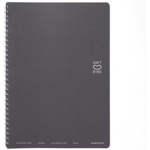 KOKUYO Spiral Lined Notebook, 10” x 7” Pastel Journal B5 Soft Ring Notebooks with Dot 6 mm Ruled, 40 Sheets, Purple 1 Subject Notebook, Note Taking for School. Japan Import (SU-SV301BT-V)(Gray)