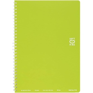 KOKUYO Spiral Lined Notebook, 10” x 7” Pastel Journal B5 Soft Ring Notebooks with Dot 6 mm Ruled, 40 Sheets, Purple 1 Subject Notebook, Note Taking for School. Japan Import (SU-SV301BT-V)(Light Green)