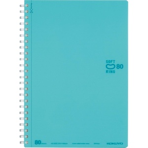 KOKUYO Spiral Lined Notebook, 10” x 7” Pastel Journal B5 Soft Ring Notebooks with Dot 6 mm Ruled, 80 Sheets, Light Green 1 Subject Notebook, Note Taking for School. Japan Import (SU-SV308BT-LG)(Light Blue)