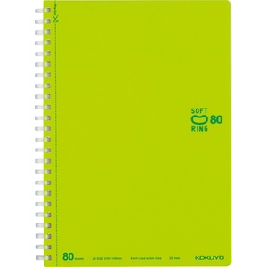 KOKUYO Spiral Lined Notebook, 7.2” x 5” Pastel Journal B6 Soft Ring Notebooks with Dot 6 mm Ruled, 80 Sheets, Purple 1 Subject Notebook, Note Taking for School. Japan Import (SU-SV348BT-V)(Light Green)